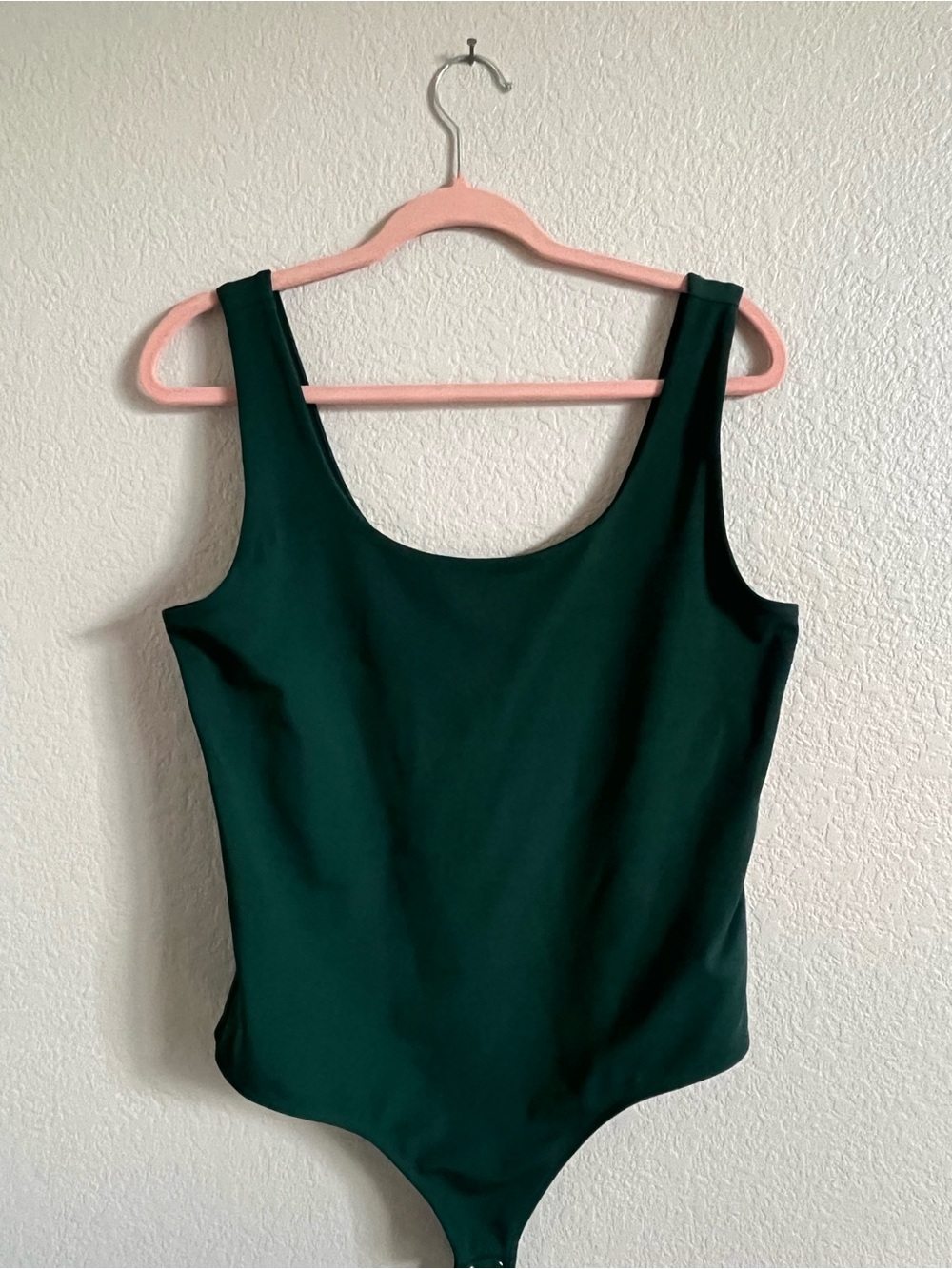 Express Dark Green Scoop Neck Bodysuit